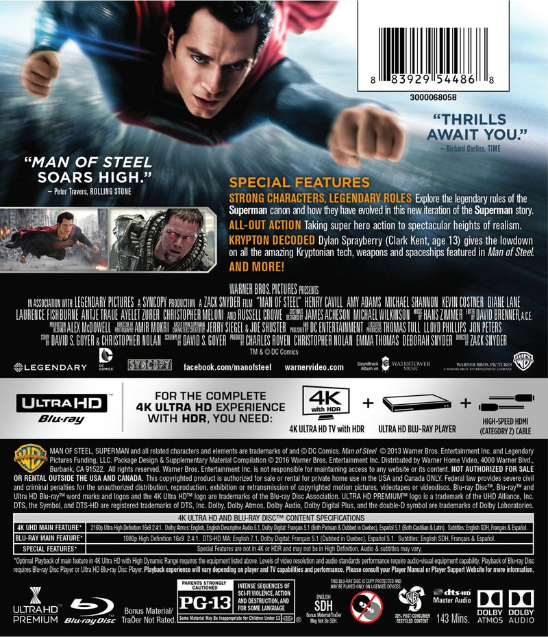 Man of Steel (4K Ultra HD + Blu-ray) [UHD]