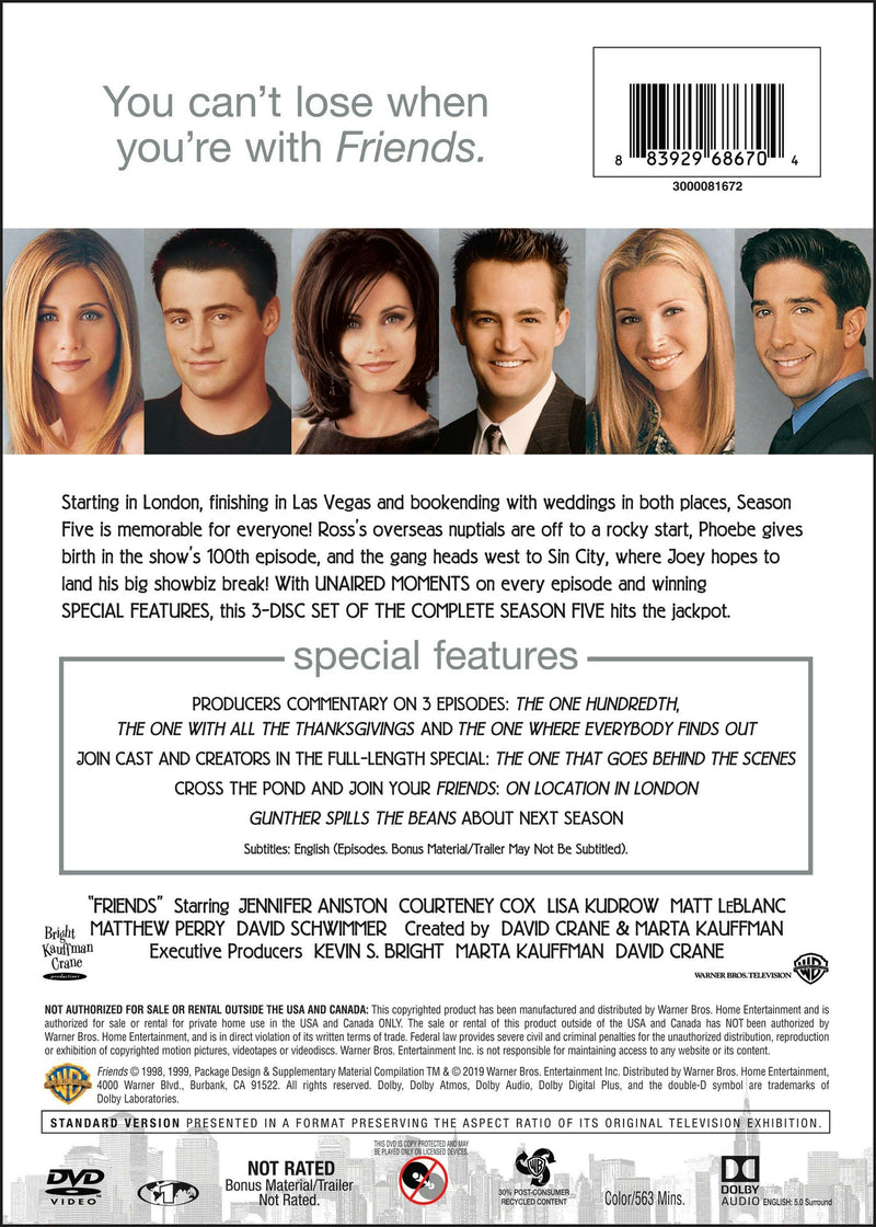 Friends: Series 5 (Box Set) [DVD]