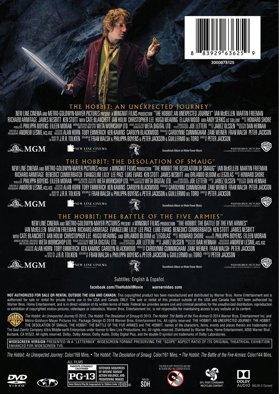 The Hobbit: Trilogy (Box Set) [DVD]