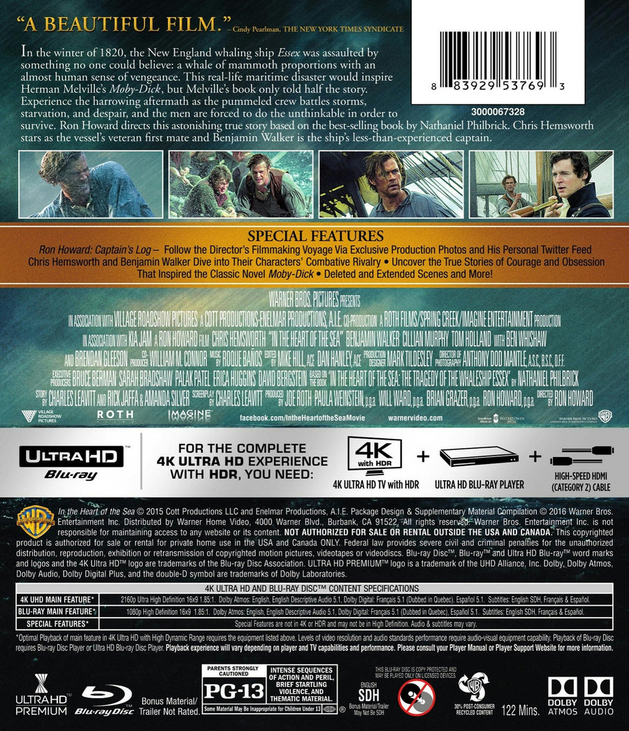 In the Heart of the Sea (4K Ultra HD + Blu-ray) [UHD]