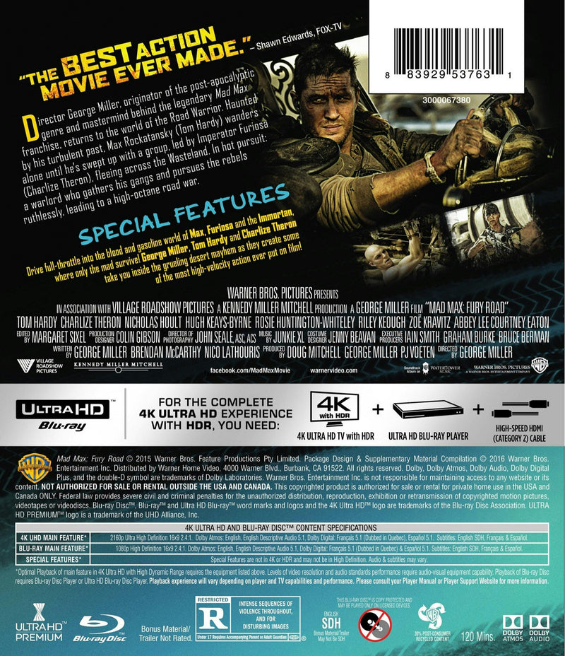 Mad Max: Fury Road (4K Ultra HD + Blu-ray) [UHD]