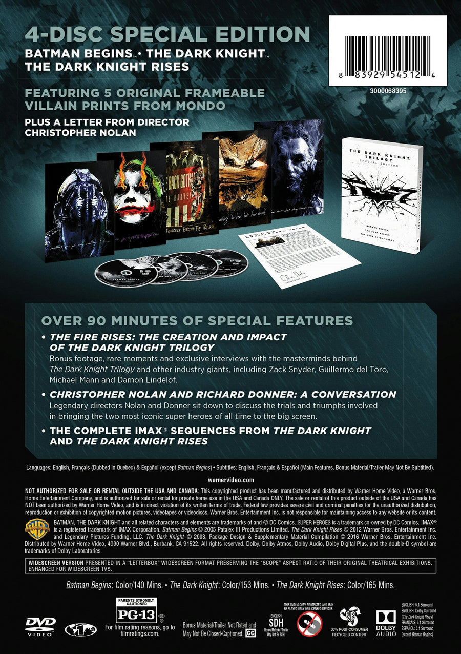 The Dark Knight Trilogy (Special Edition Box Set) [DVD]