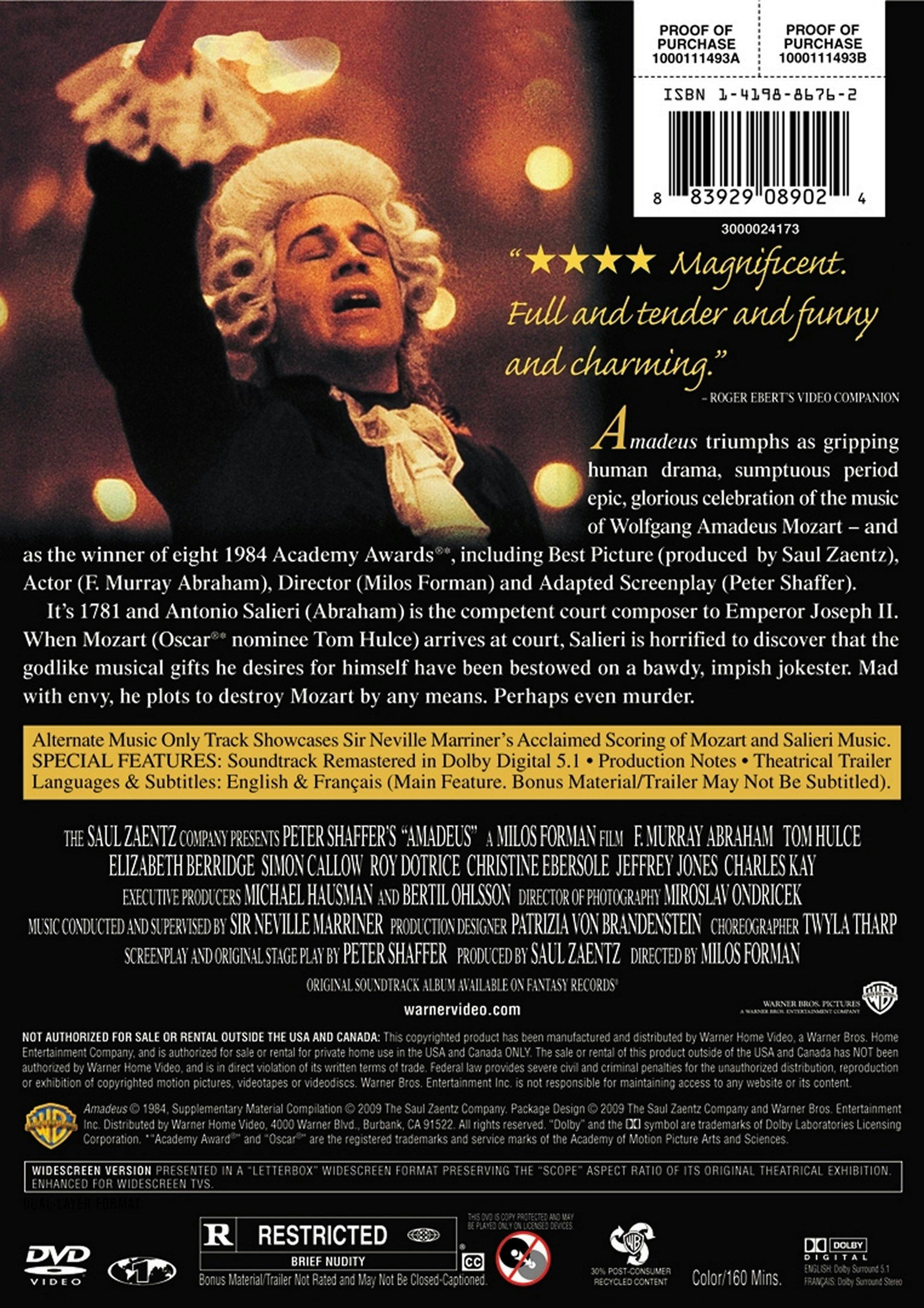 Amadeus (DVD New Packaging) [DVD] – GRUV Entertainment