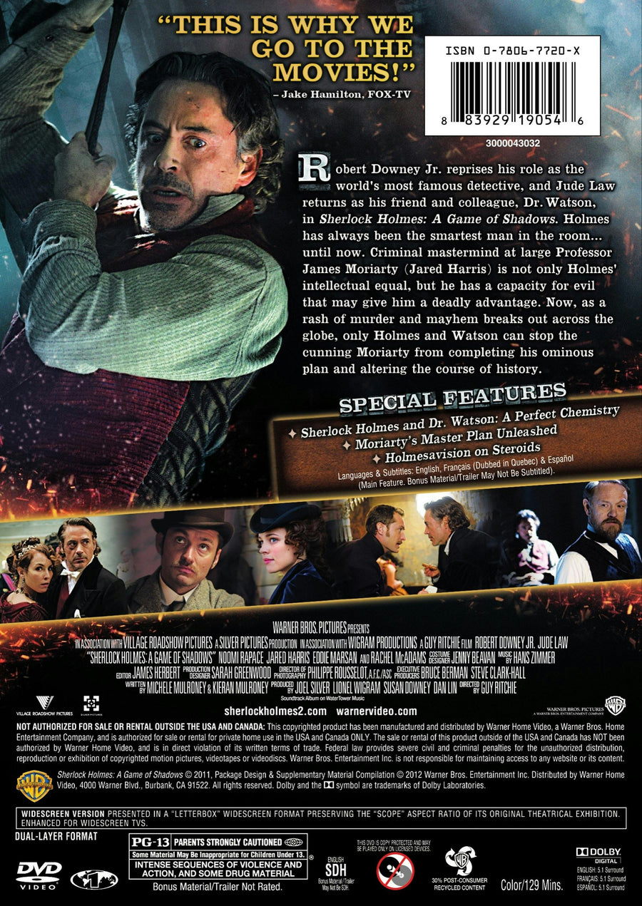 Sherlock Holmes: A Game of Shadows [DVD]