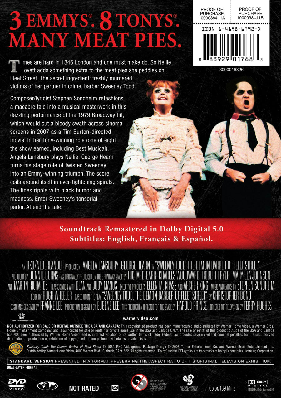 Sweeney Todd - The Demon Barber of Fleet Street [DVD]