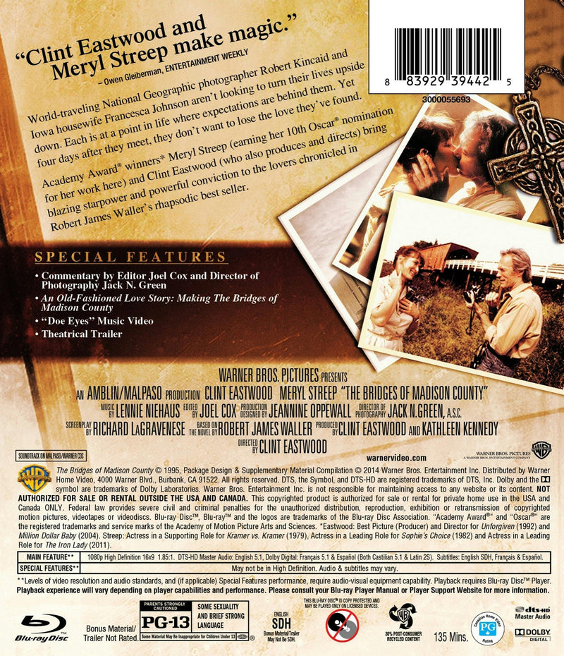 The Bridges Of Madison County [Blu-ray]