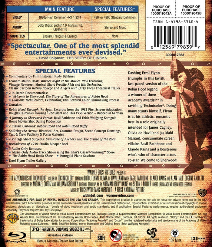 The Adventures Of Robin Hood [Blu-ray]