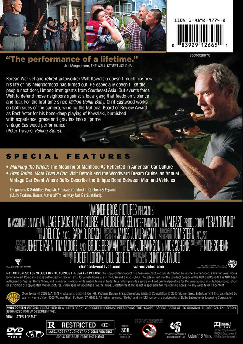 Gran Torino (DVD Widescreen) [DVD]
