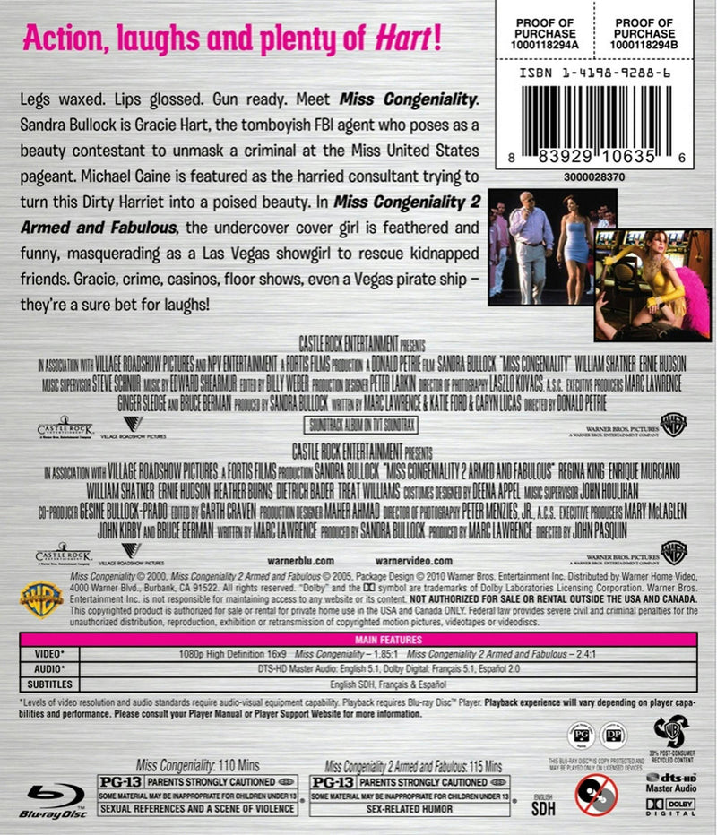Miss Congeniality 1 and 2 (Blu-ray Double Feature) [Blu-ray]