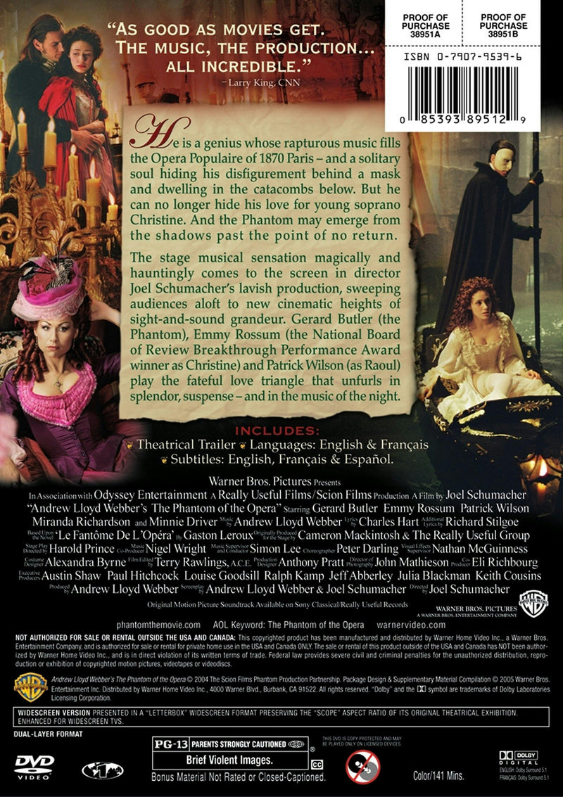Andrew Lloyd Webber's The Phantom of the Opera [DVD]