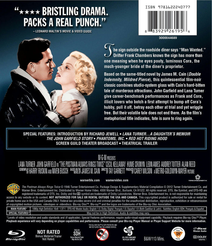 The Postman Always Rings Twice [Blu-ray]
