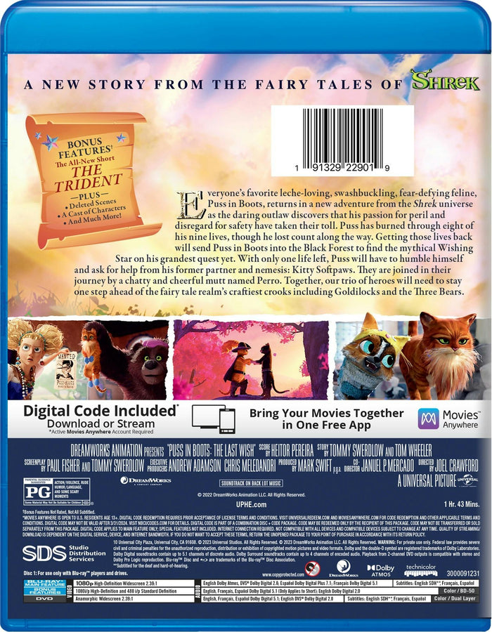 Puss in Boots: The Last Wish (with DVD) [Blu-ray]