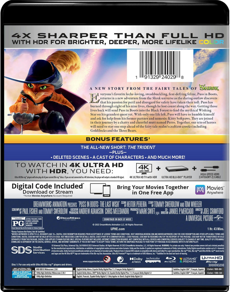 Puss in Boots: The Last Wish (4K Ultra HD + Blu-ray) [UHD]