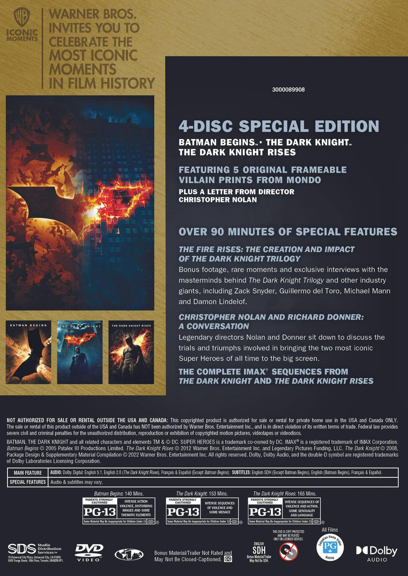 The Dark Knight Trilogy (Special Edition Box Set) [DVD]