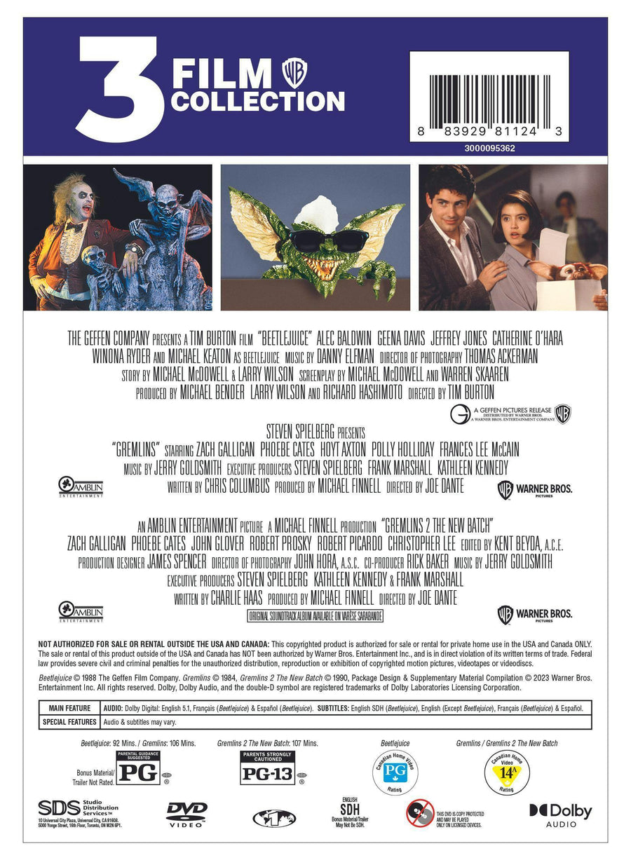 Beetlejuice/Gremlins/Gremlins: The New Batch (DVD Triple Feature) [DVD]